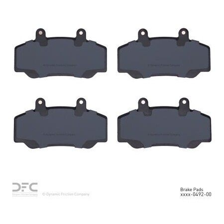 Dynamic Friction Co DFC 3000 Semi-Metallic Brake Pads - 1311-0492-00